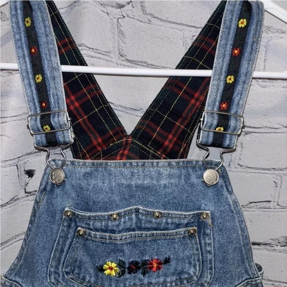 Warner Bros Looney Tunes Kids Tweety Bird Denim Jean Overalls Sz 10 Adj Straps - Picture 3 of 6